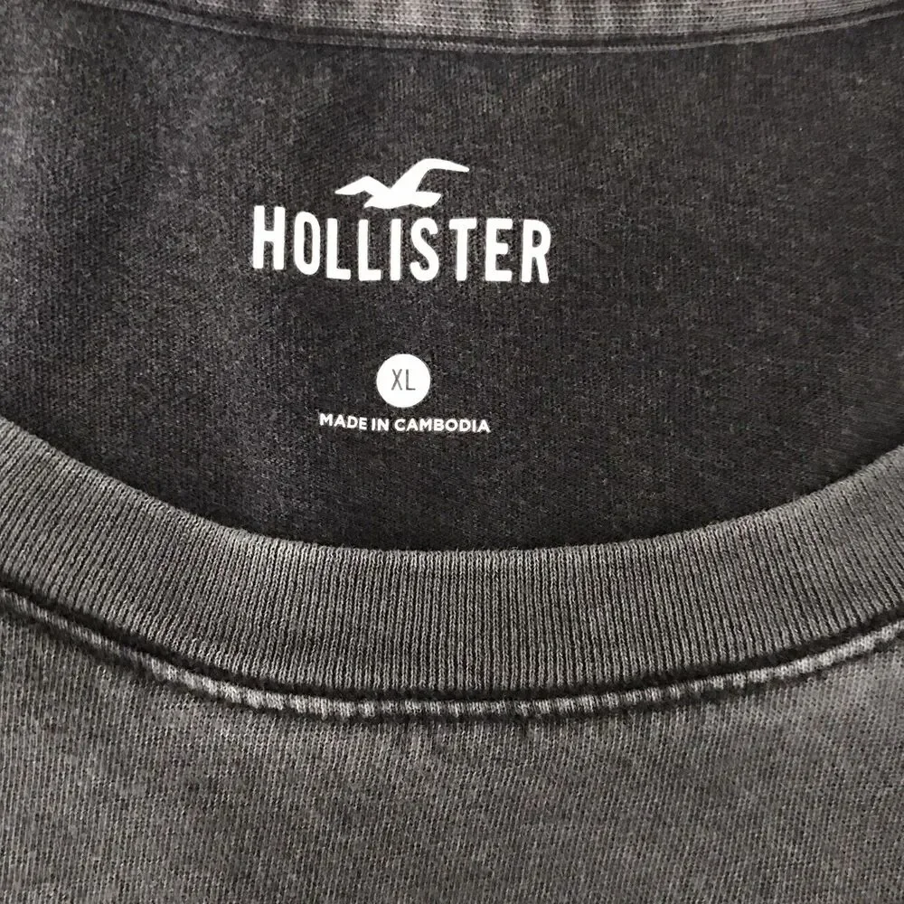 Hollister Gray Short Sleeve Oversized Huntington Beach Surf T Shirt Womens XL - Picture 7 of 7